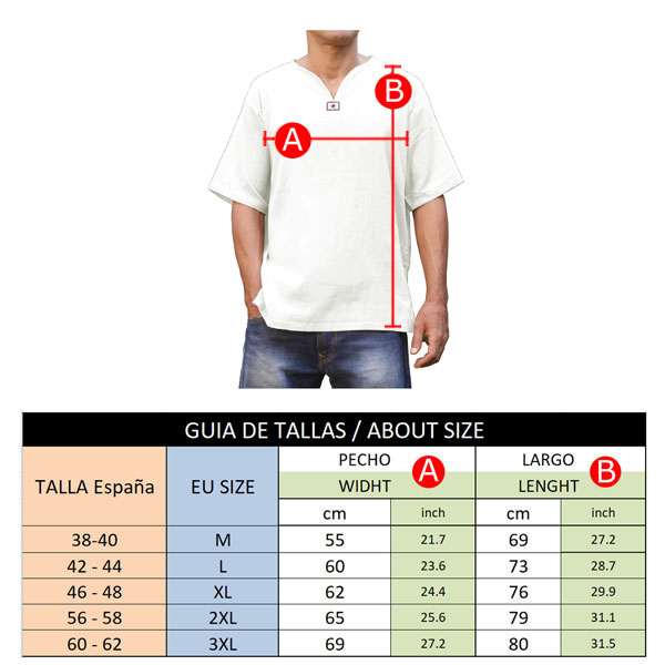 Tallas de 2024 ropa hombre españa